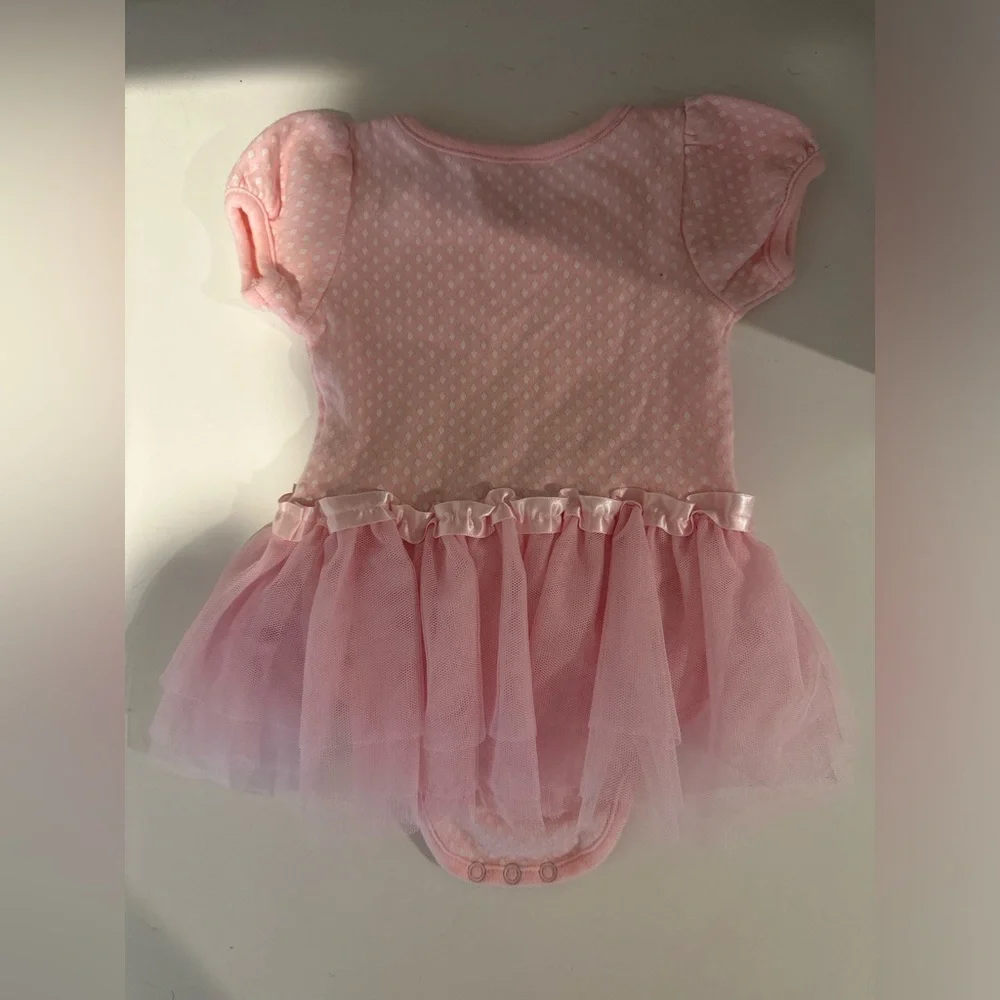 Baby Aspen Light Pink Tutu Onesie for Newborn to 6 Month Baby Girl